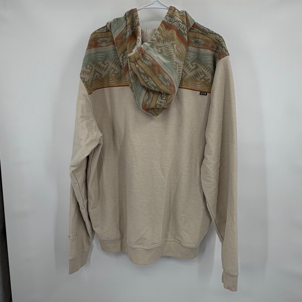Howler Bros Shaman Hoodie Mens XXL Cream Southwestern Jacquard Full Zip Jacket - Picture 3 of 6